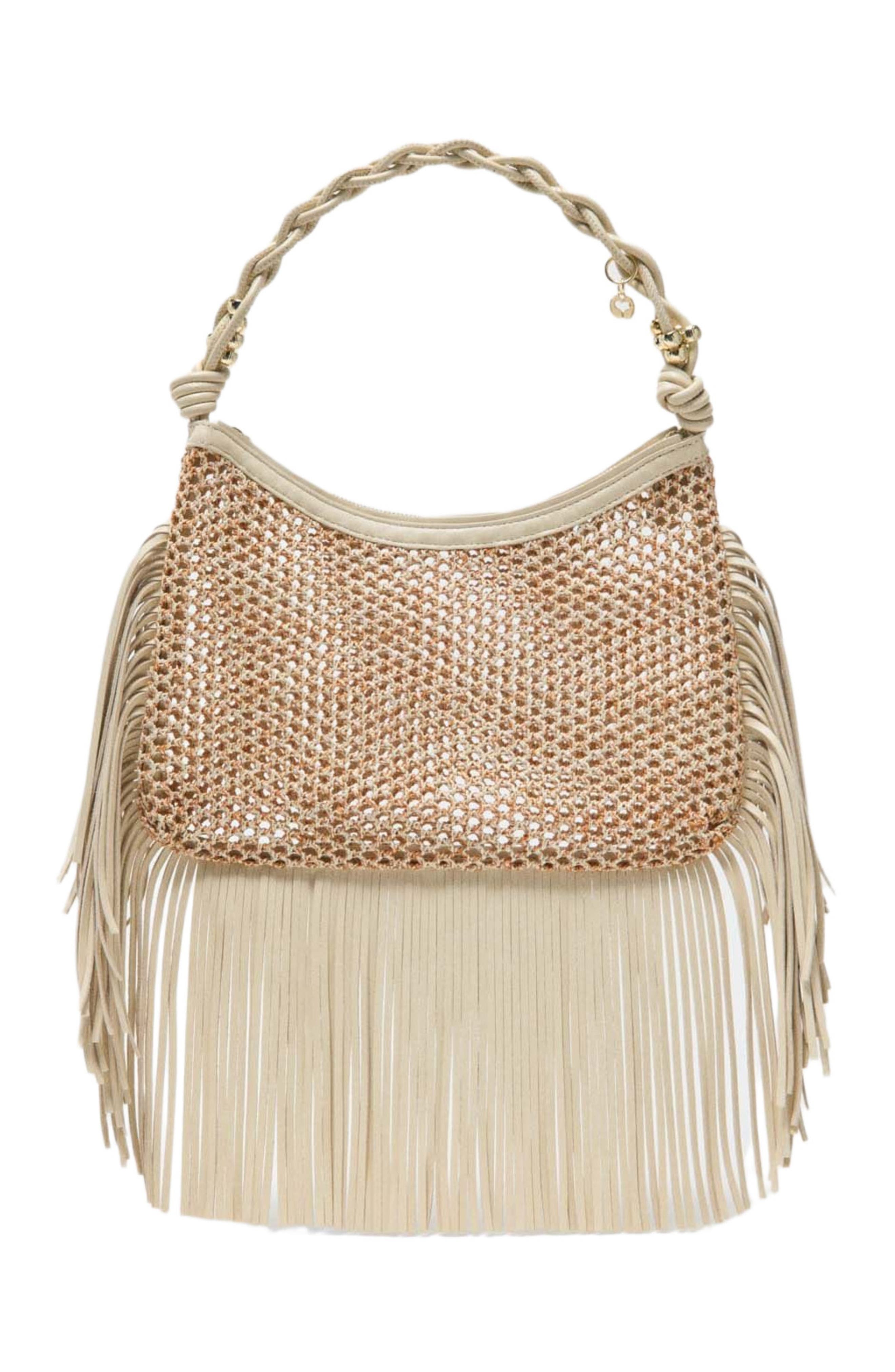 maje Hobo net bag, Alternate, color, Nude