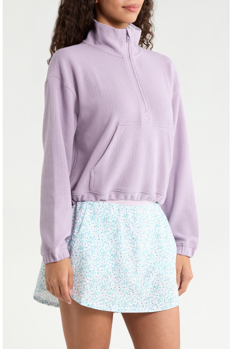 Kenna Cotton Blend Half Zip Sweatshirt, Alternate, color, LAVENDER FROST