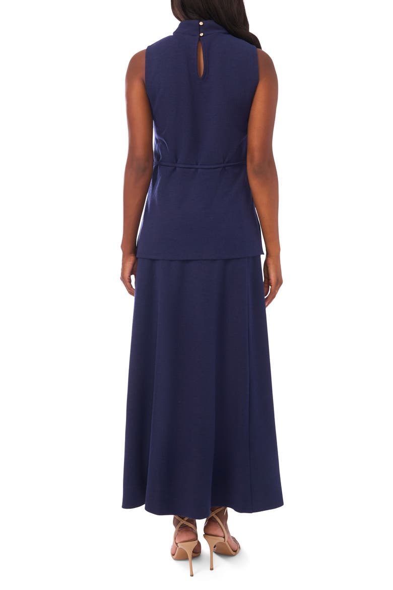 Sleeveless Belted Mock Neck Top, Alternate, color, CLASSIC NAVY