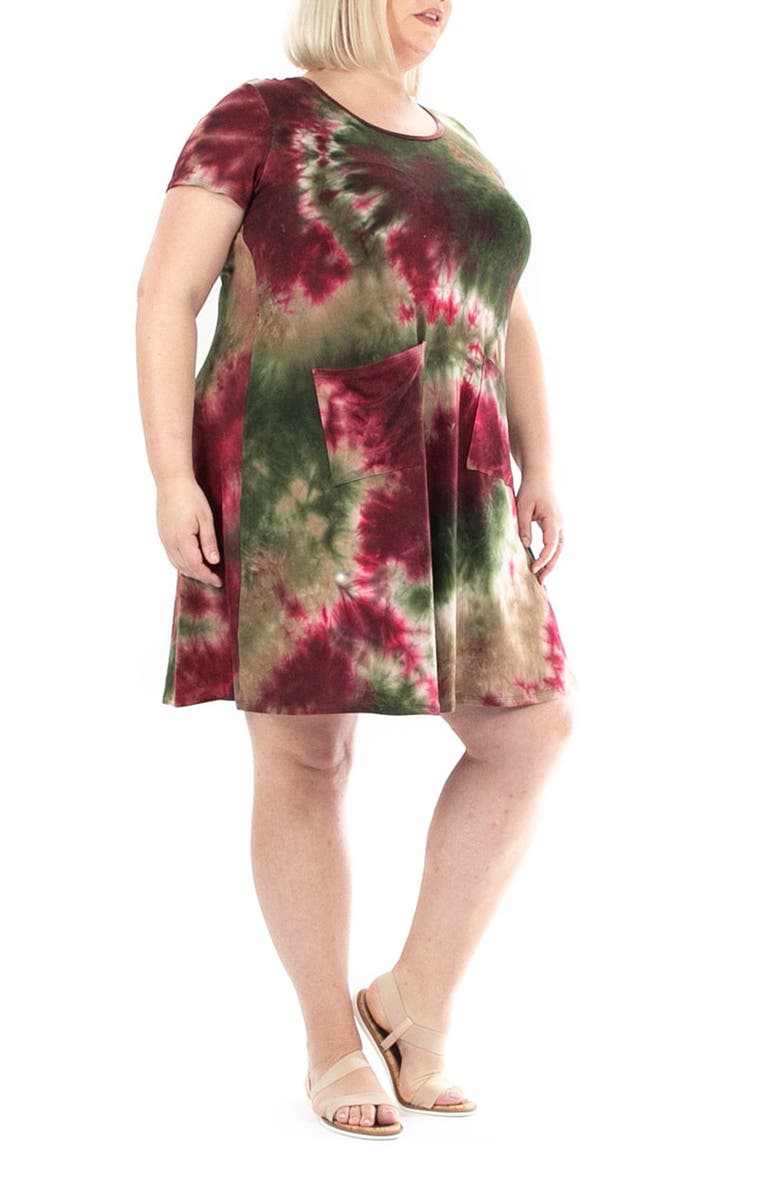 Nina Leonard Short Sleeve Scoop Neck Dress, Alternate, color, 