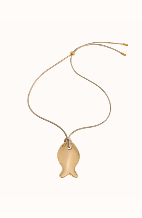 Gold Fishie Pendant Necklace
