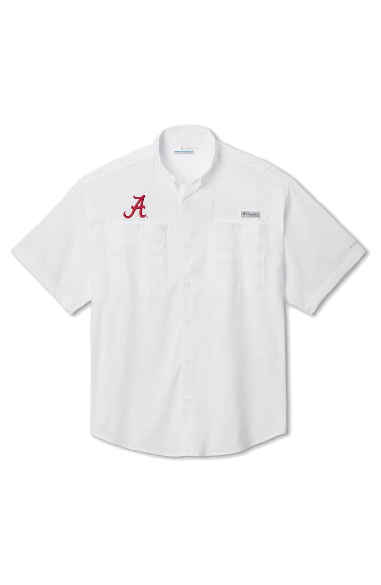 Columbia Men's Columbia White Alabama Crimson Tide Big & Tall Tamiami Omni-Shade Button-Down Shirt, Alternate, color, White