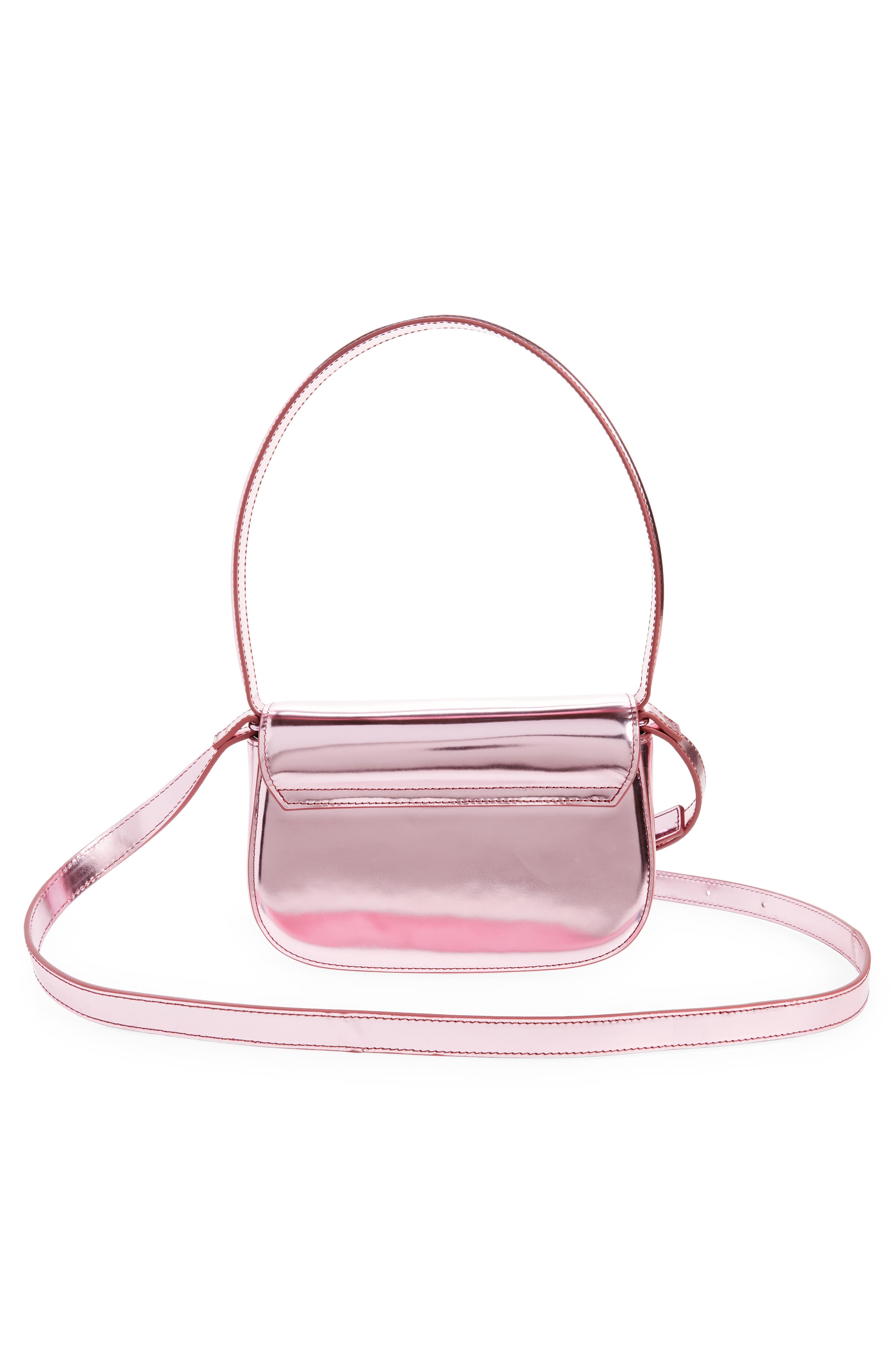 DIESEL<sup>®</sup> 1Dr Logo Metallic Leather Handbag, Alternate, color, 