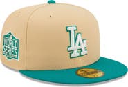 New Era Men's New Era Natural/Teal Los Angeles Dodgers Mango Forest 59FIFTY fitted hat