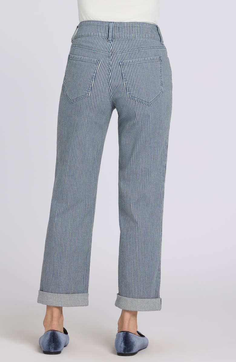 NYDJ Bailey Stripe High Waist Crop Relaxed Straight Leg Jeans, Alternate, color, Malaga Stripe