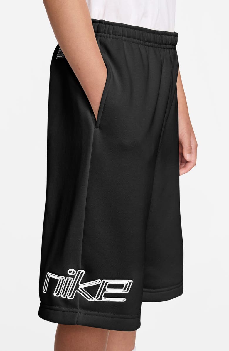 Nike Kids' Dri-FIT Fleece Shorts, Alternate, color, 010 Black/White