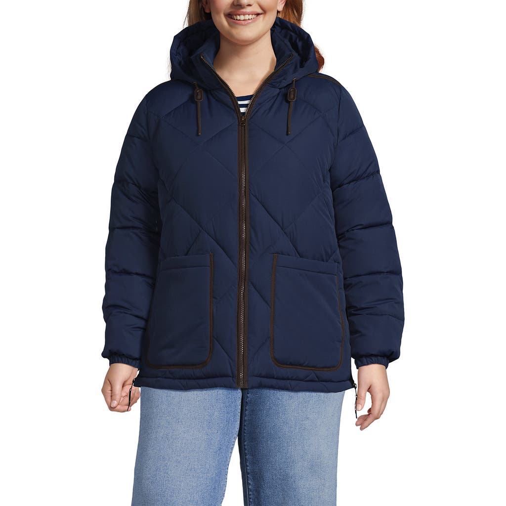 Lands' End Featherfree Insulated Diamond Quilted Jacket In Blue