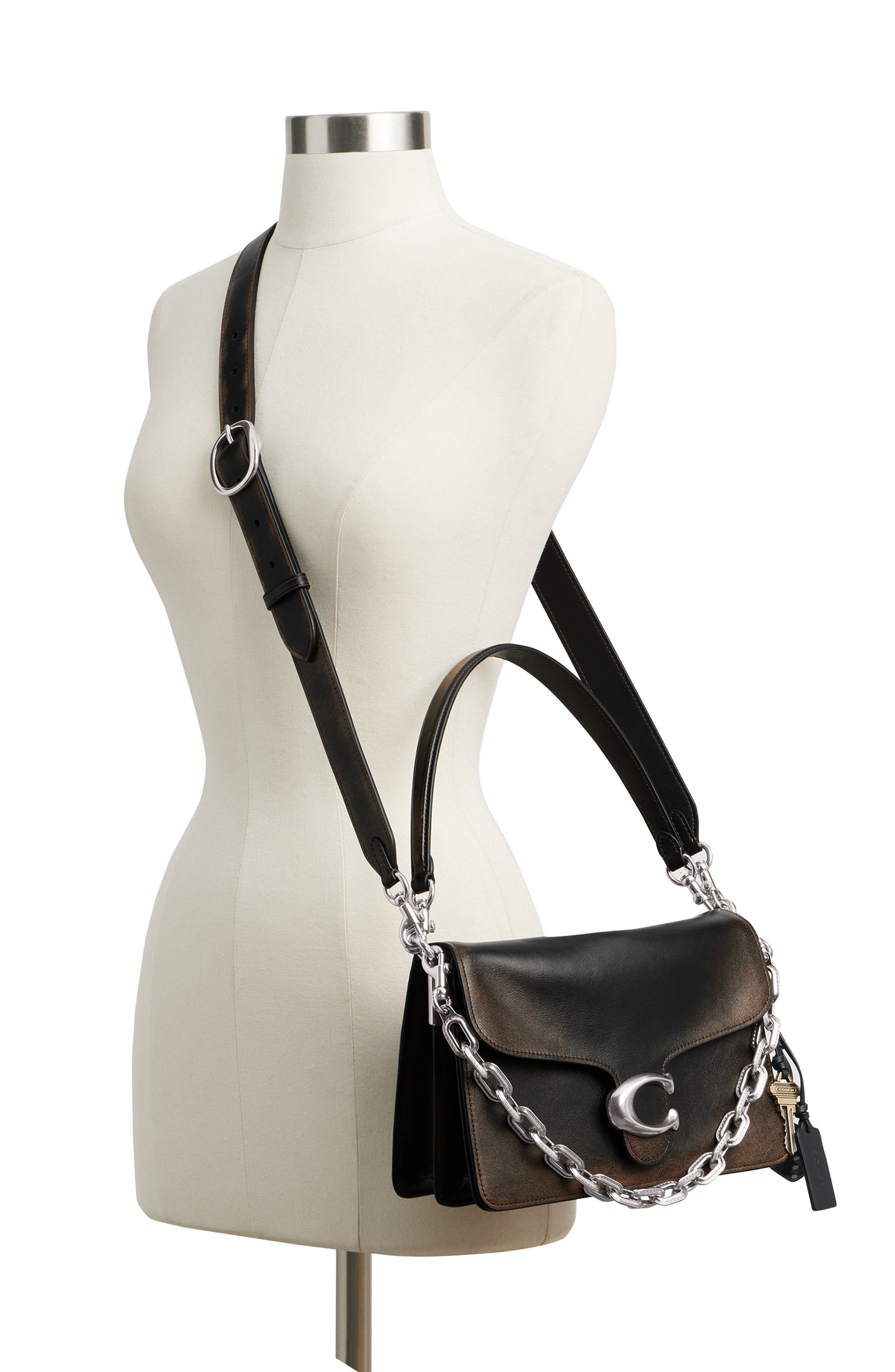 COACH Tabby Chain Leather Shoulder Bag, Alternate, color, 