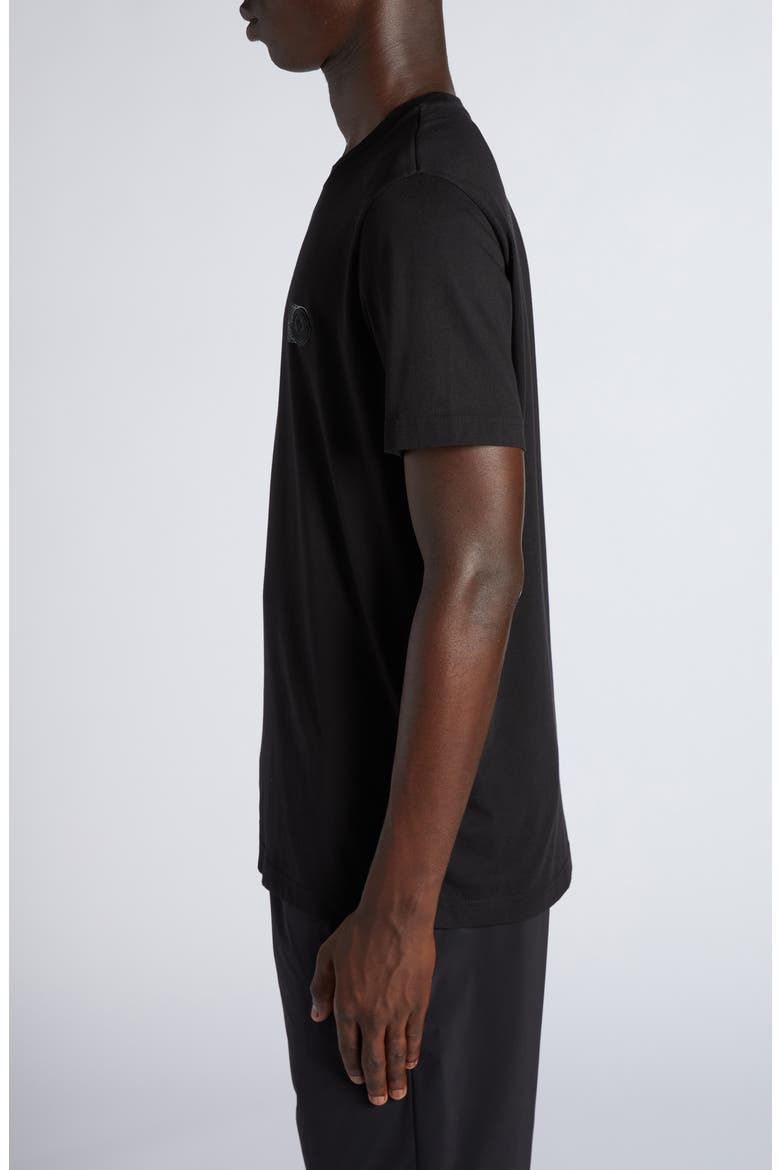 Logo Patch Cotton T-Shirt, Alternate, color, BLACK