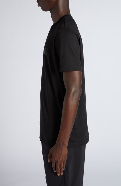 Moncler Logo Patch Cotton T-shirt In Black