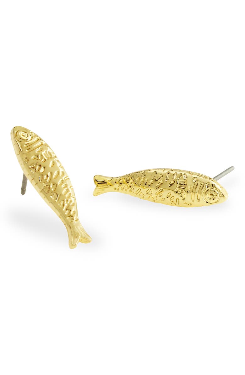 Betsey Johnson Fish Stud Earrings, Alternate, color,