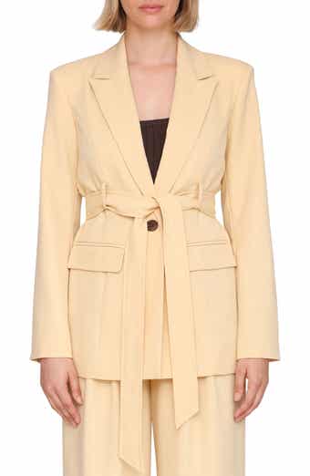 Avec Les Filles Drapey Long Belted Blazer