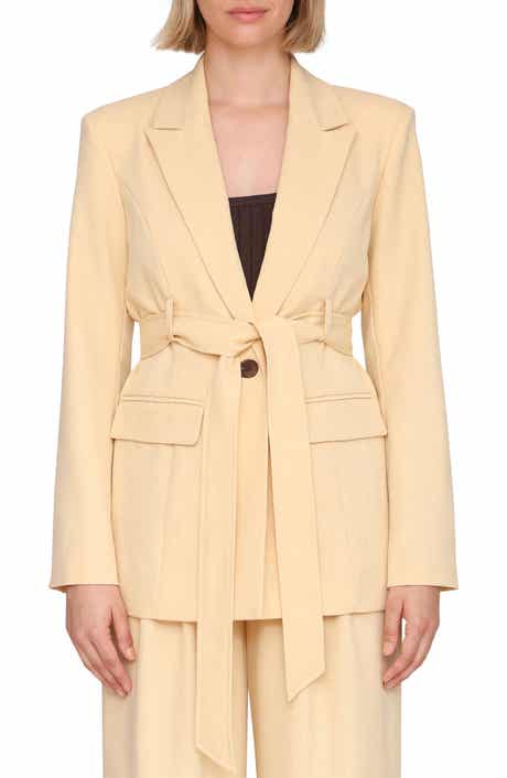Avec Les Filles Drapey Long Belted Blazer