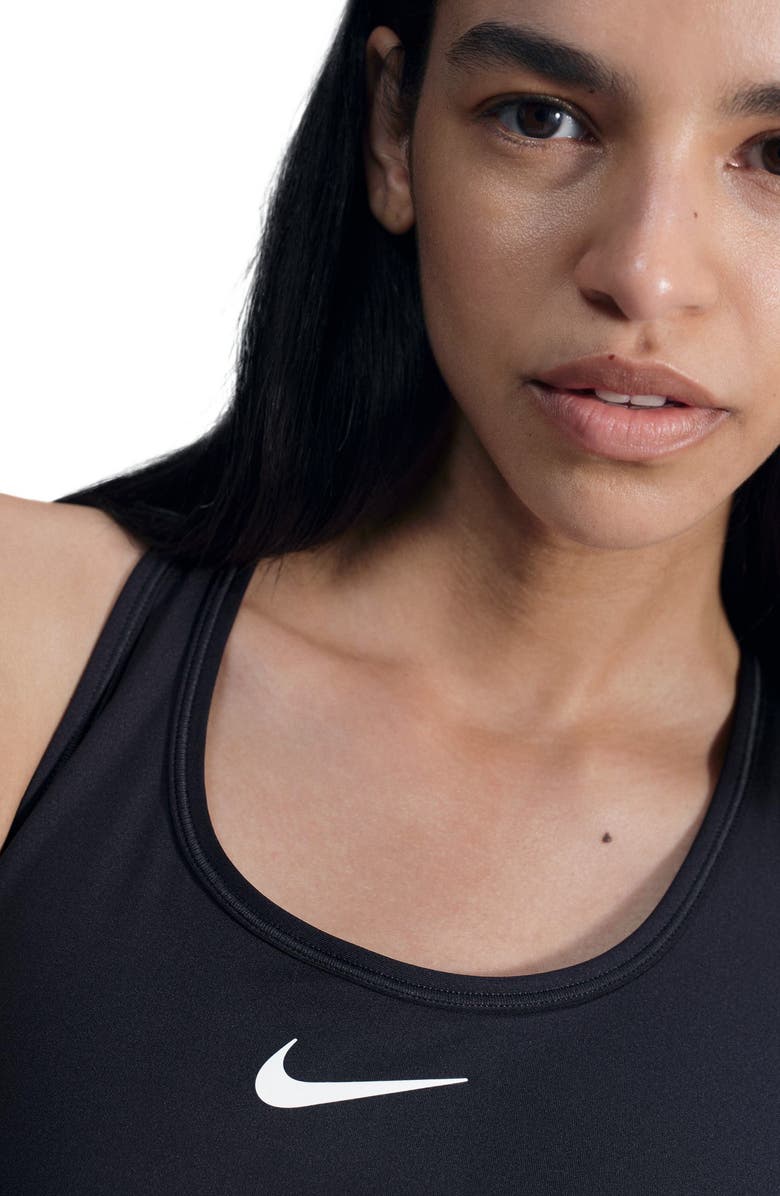 Nike Dri-FIT Swoosh Medium Support Padded Sports Bra, Alternate, color, 010 Black/White