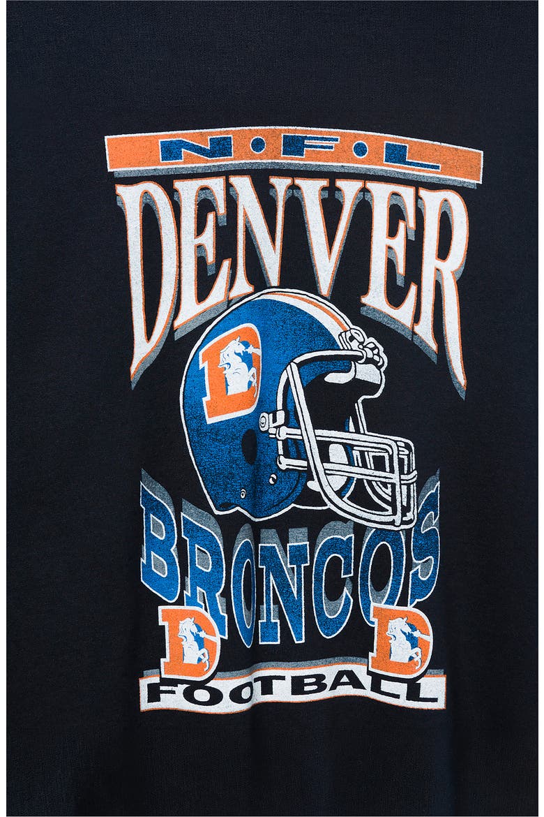 Denver Broncos Helmet Flea Market Crewneck Sweatshirt, Alternate, color, BLACK