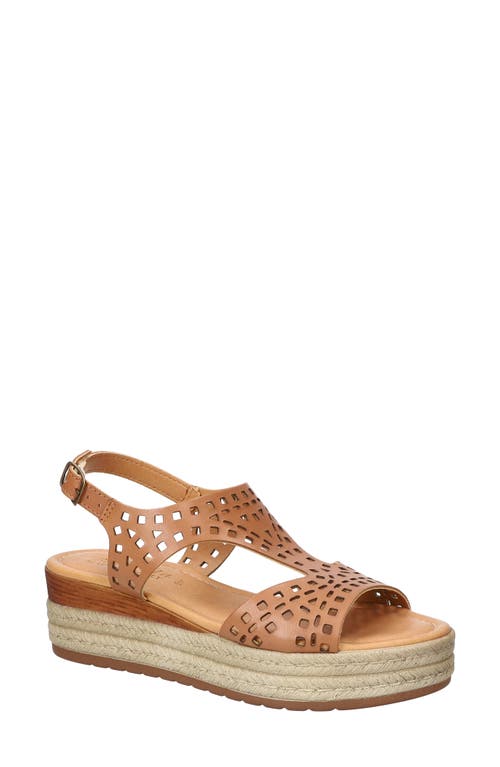 Bella Vita Ann-italy Perforated Wedge Sandal In Brown Italian Leather