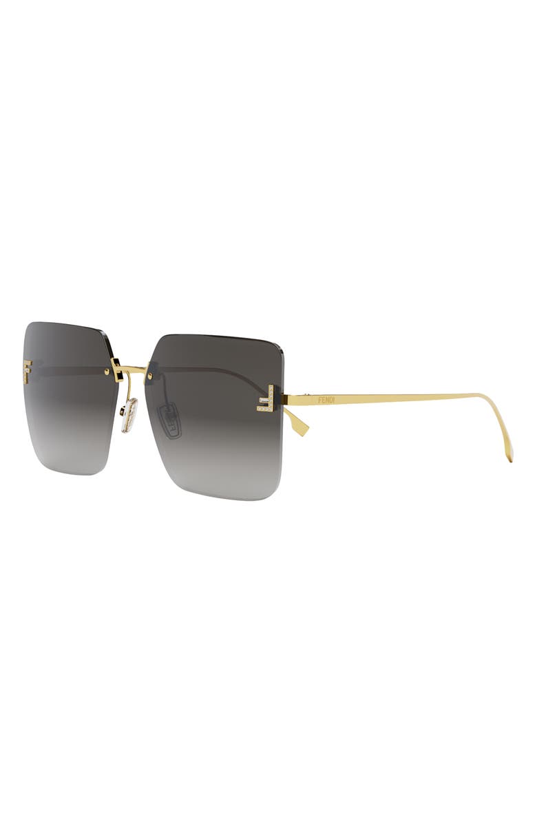 Fendi 'Fendi First 59mm Geometric Sunglasses, Alternate, color, Shiny Endura Gold Metal
