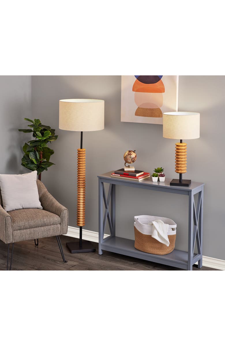 ADESSO LIGHTING Judith Floor Lamp, Alternate, color, Natural Wood With Black Finish