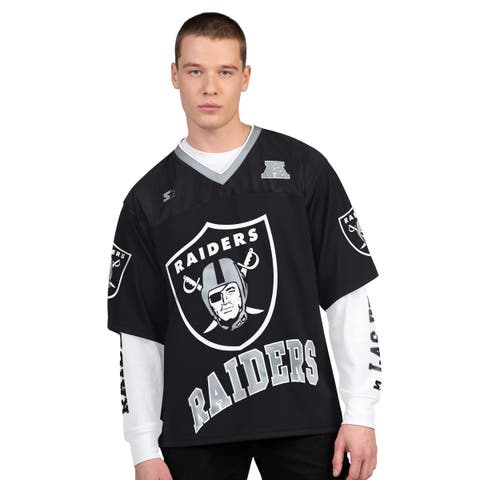 Men's Starter  Black/White Las Vegas Raiders Short Sleeve & Long Sleeve T-Shirt Combo Pack
