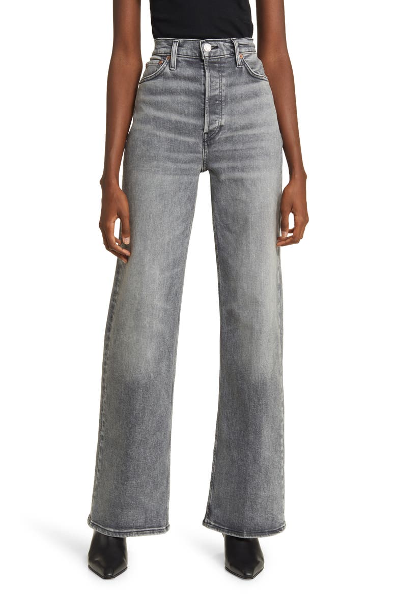 '70s Wide Leg Jeans, Main, color, SILVER FADE