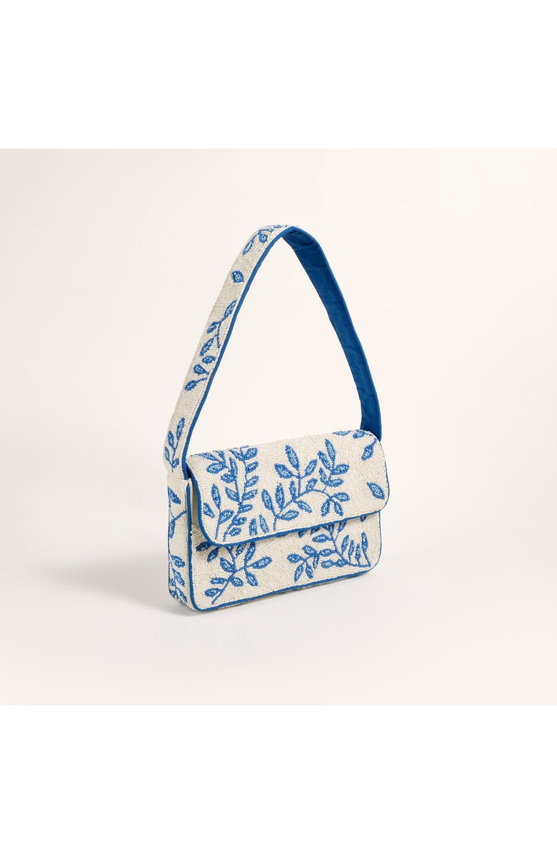 Zsa Zsa Zsu Delhi Beaded 100% Cotton Shoulder Bag 9X6.5 In, Alternate, color, Blue