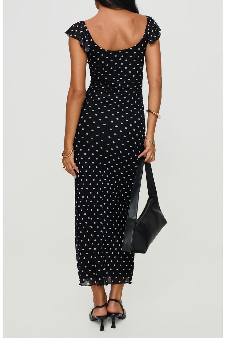 Sandberg Polka Dot Maxi Dress, Alternate, color, BLACK