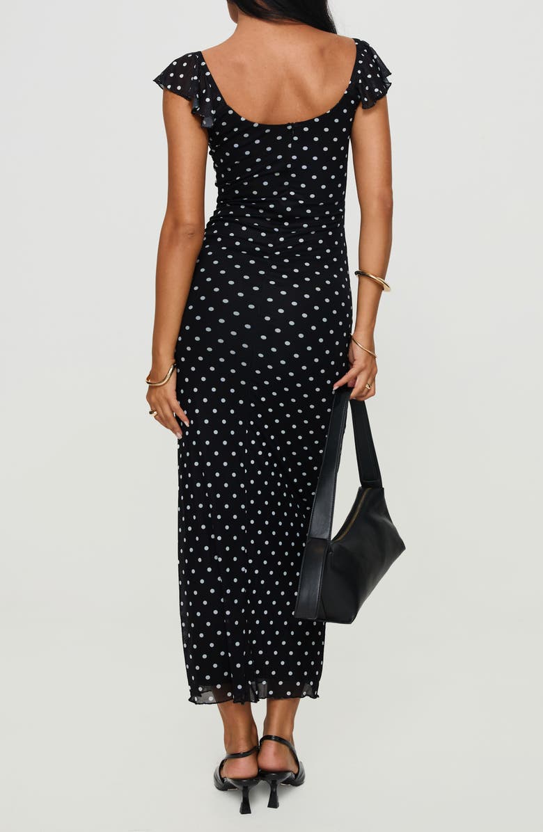 Princess Polly Sandberg Polka Dot Maxi Dress, Alternate, color, Black
