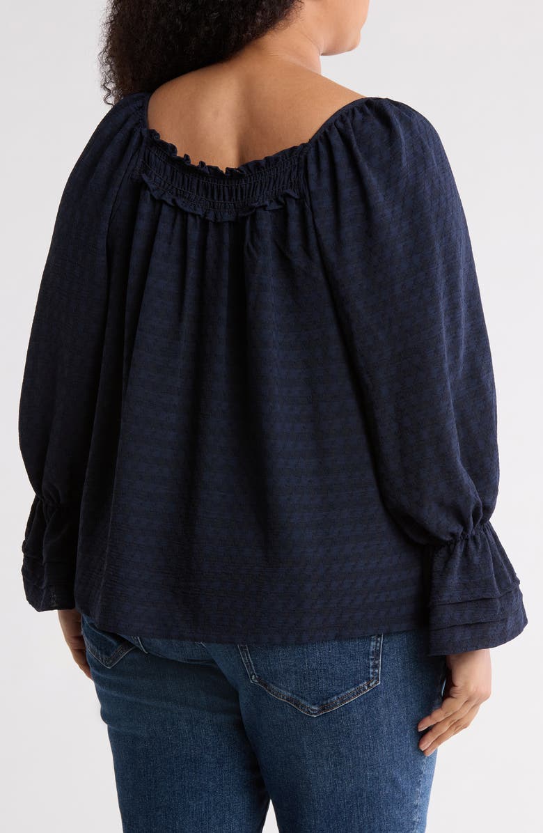 MAX STUDIO Flutter Sleeve Top, Alternate, color, Navy