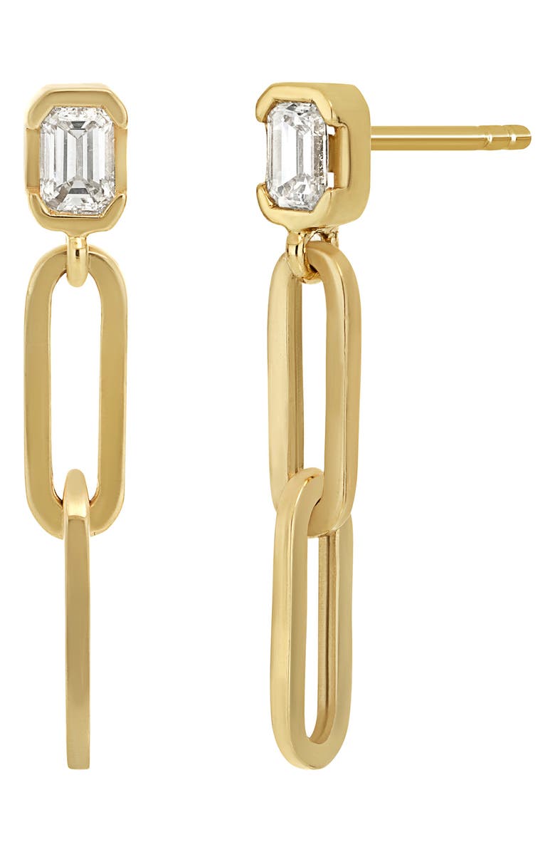 Bony Levy Varda Baguette Diamond Link Drop Earrings, Main, color, 