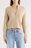 Vigoss Full Zip Ribbed Sweater
