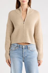 Vigoss Full Zip Ribbed Sweater