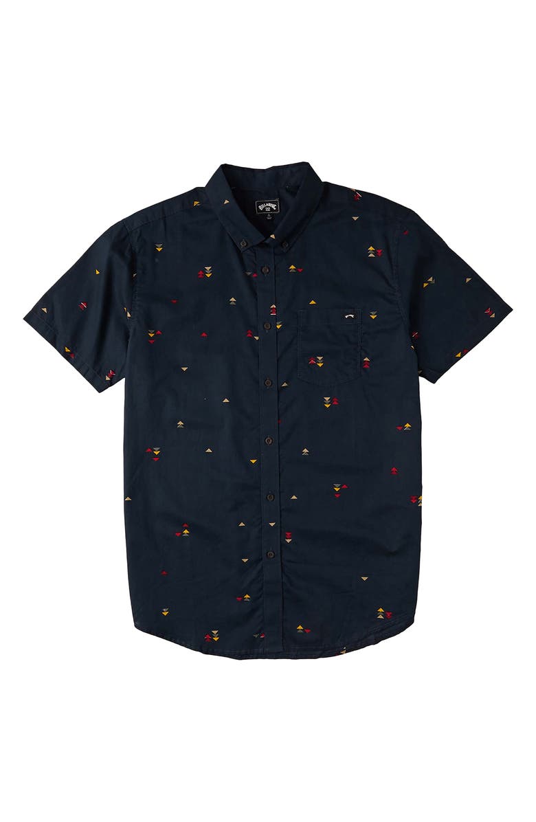 Billabong Kids' Sundays Button Down Shirt, Main, color, Mid-Midnight
