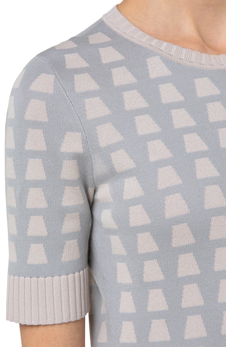 Akris Trapezoid Jacquard Cotton Sweater, Alternate, color, 