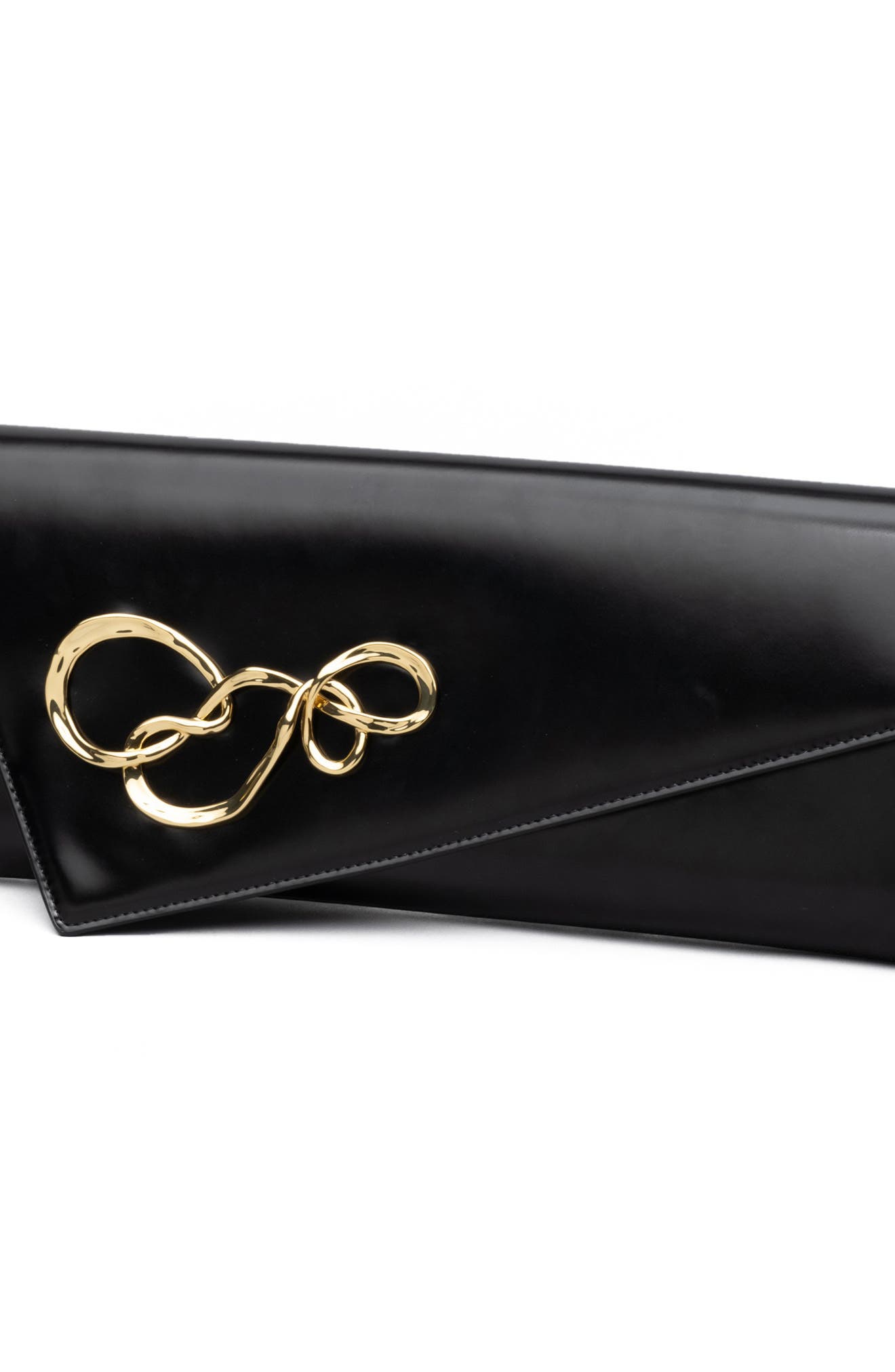 Alexis Bittar Twisted Angular Leather Clutch, Alternate, color, 