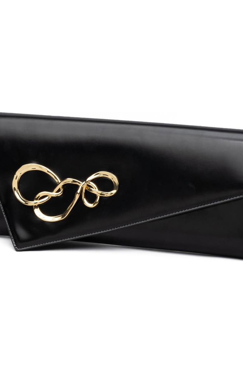 Alexis Bittar Twisted Angular Leather Clutch, Alternate, color,