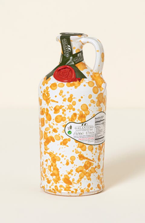 Italian Olive Oil & Hand-Painted Ceramic Vessel