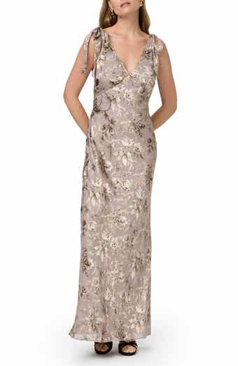 PAIGE Vialla Floral Empire Waist Chiffon Gown