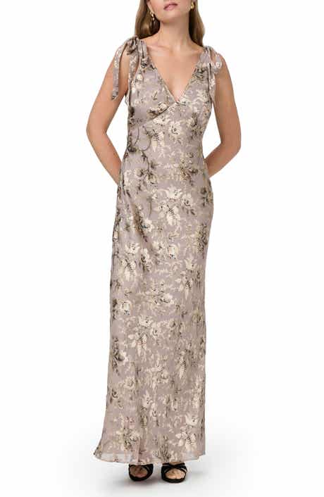 PAIGE Vialla Floral Empire Waist Chiffon Gown