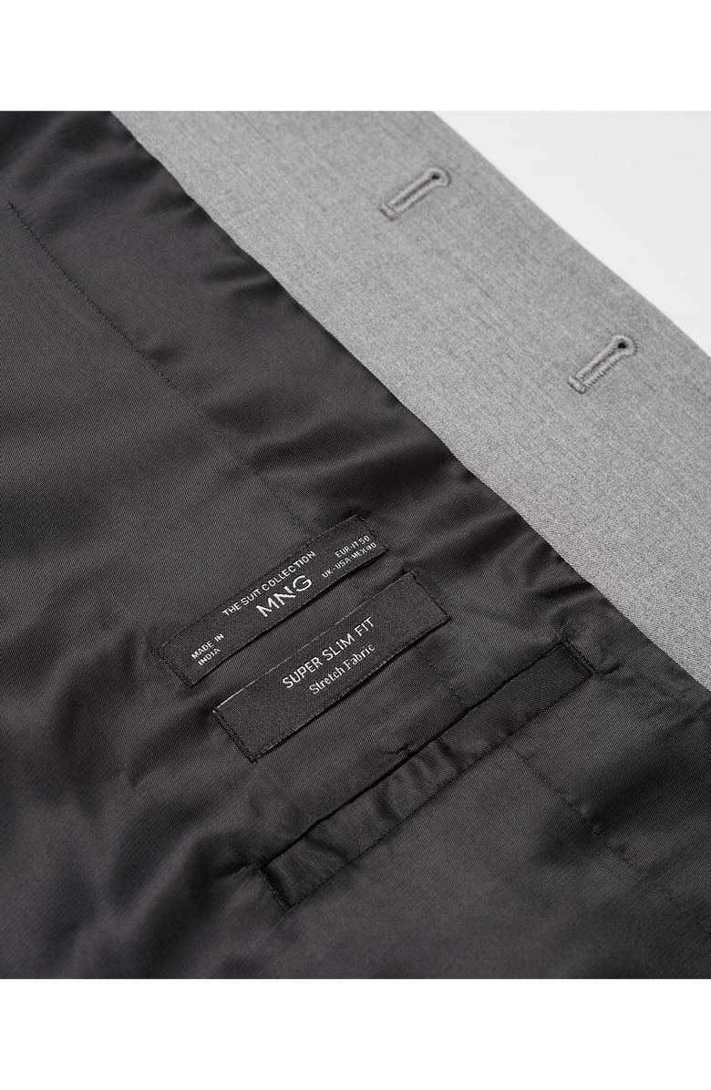 MANGO Superslim Fit Grey Stretch Vest, Alternate, color,