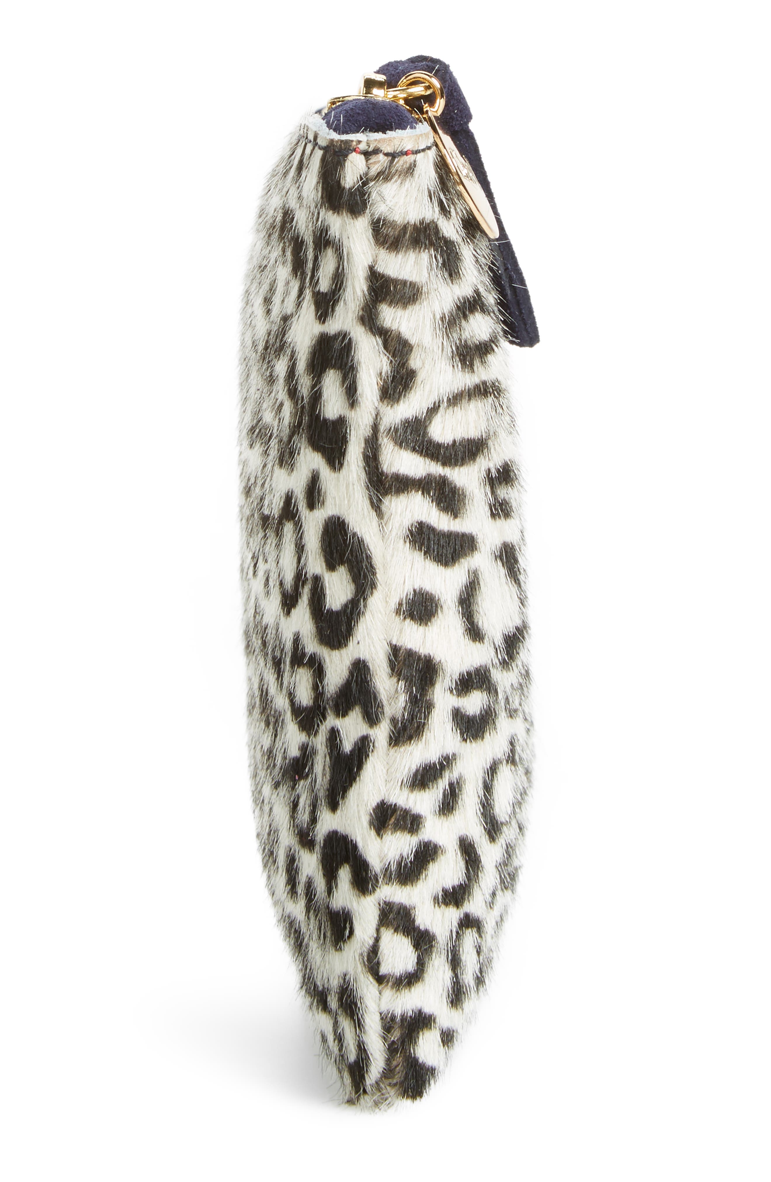 Clare V. Ocelot Print Genuine Calf Hair Wallet Clutch, Alternate, color, 