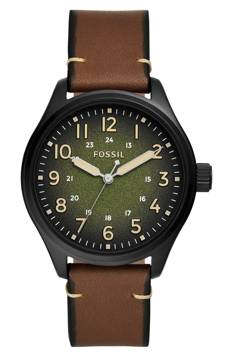 Fossil Easton Three-Hand Quartz Strap Watch, 42mm, Main, color,