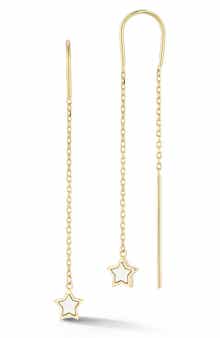 Ember Fine Jewelry 14K Mother-of-Pearl Star Threader Earrings