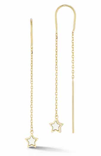 Ember Fine Jewelry 14K Mother-of-Pearl Star Threader Earrings