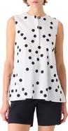Akris punto Polka Dot Sleeveless Cotton Poplin Top