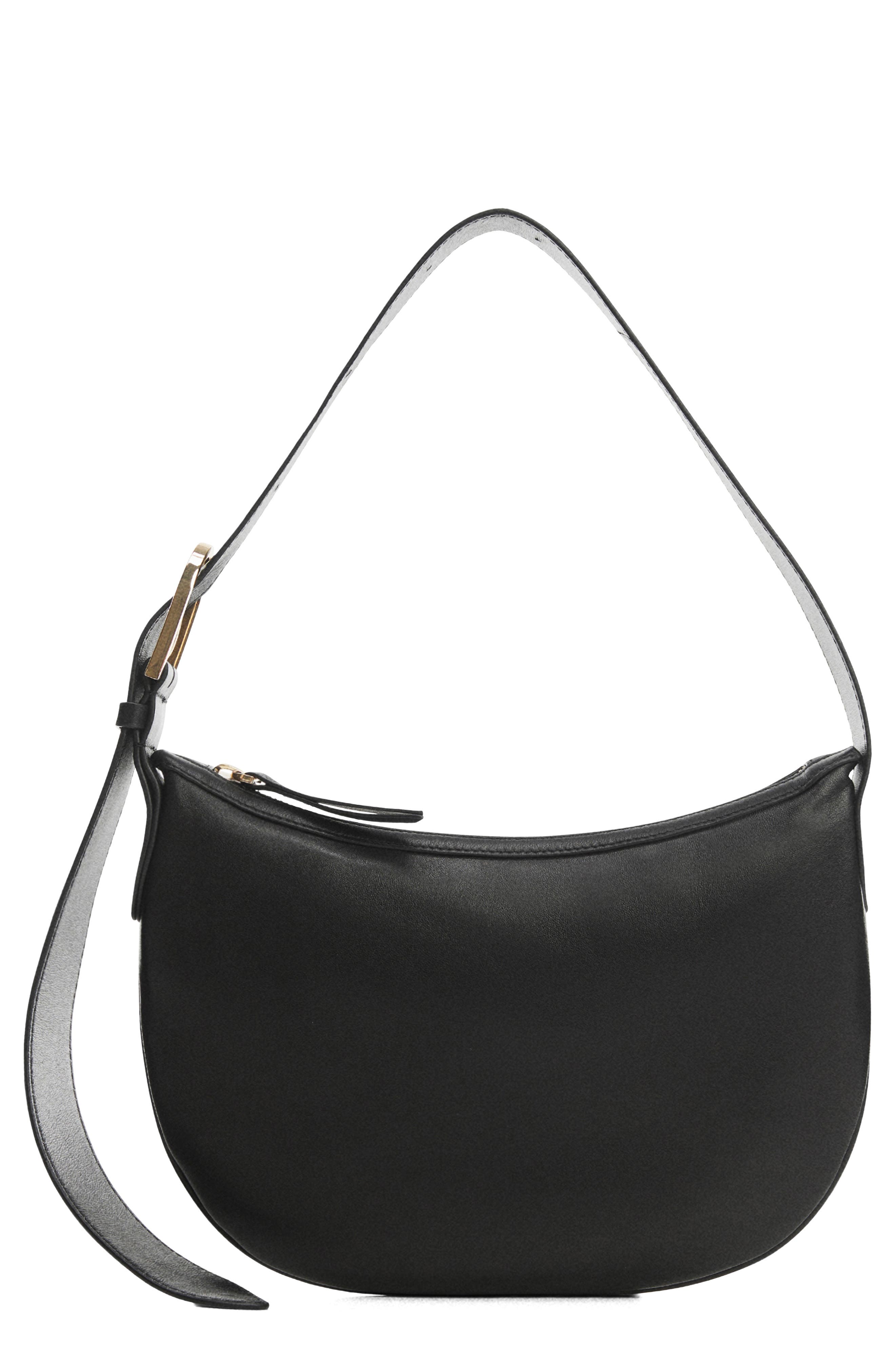 MANGO Leather Shoulder Bag, Main, color, 