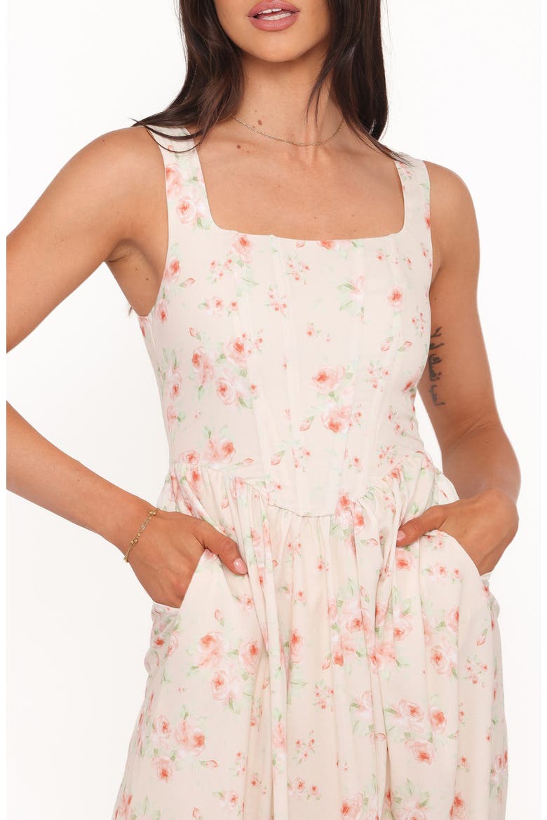 Vespa Floral Fit & Flare Dress, Alternate, color, PEACH FLORAL