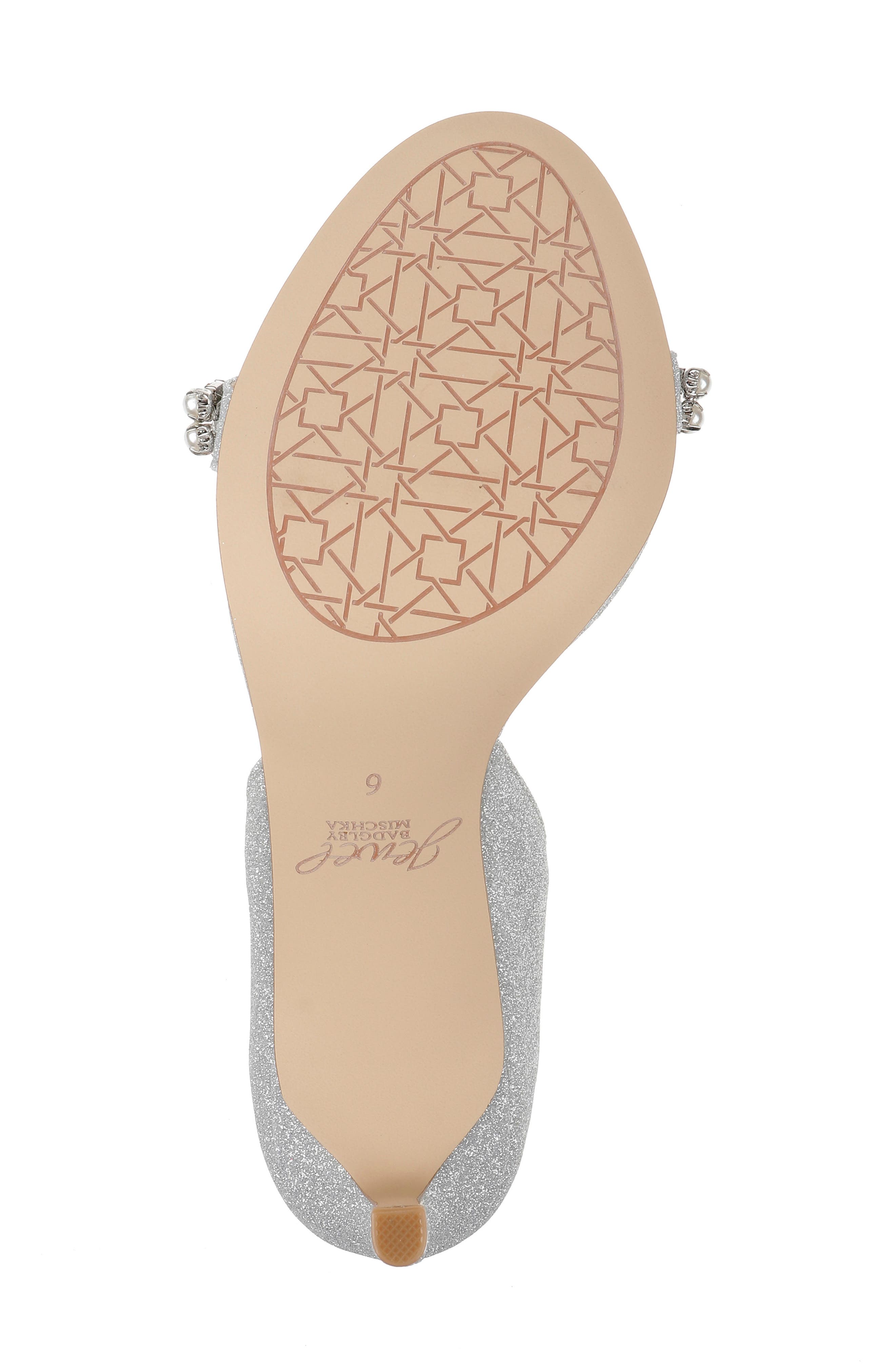 Jewel Badgley Mischka Dayana Embellished Glitter Sandal, Alternate, color, Silver Gli