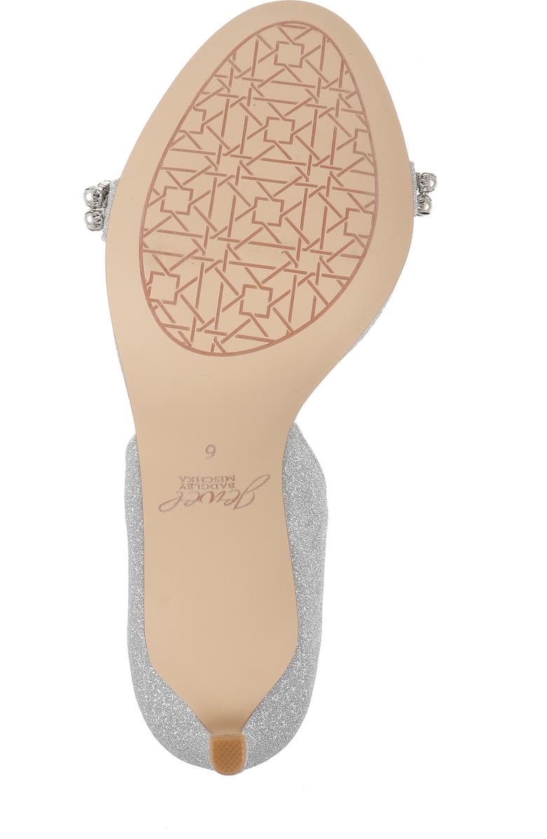 Jewel Badgley Mischka Dayana Embellished Glitter Sandal, Alternate, color, Silver Gli