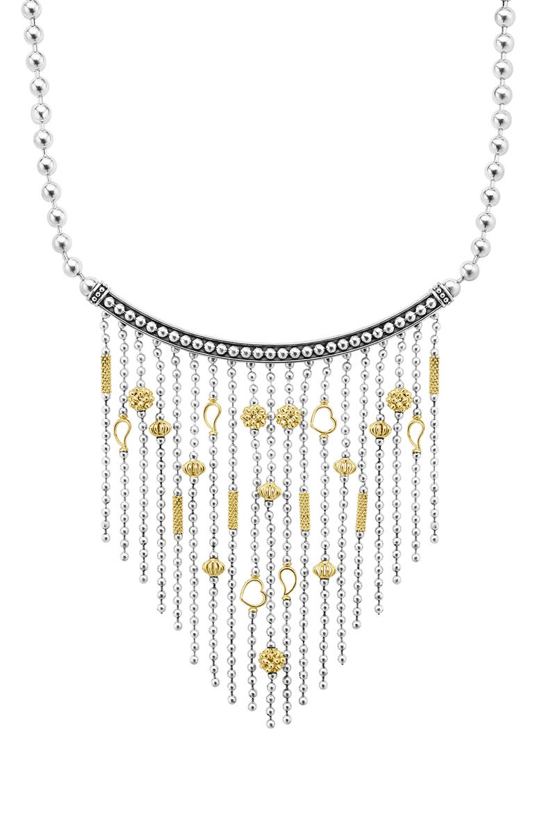 LAGOS Two-Tone Caviar Multi-Strand Necklace, Main, color, Silver
