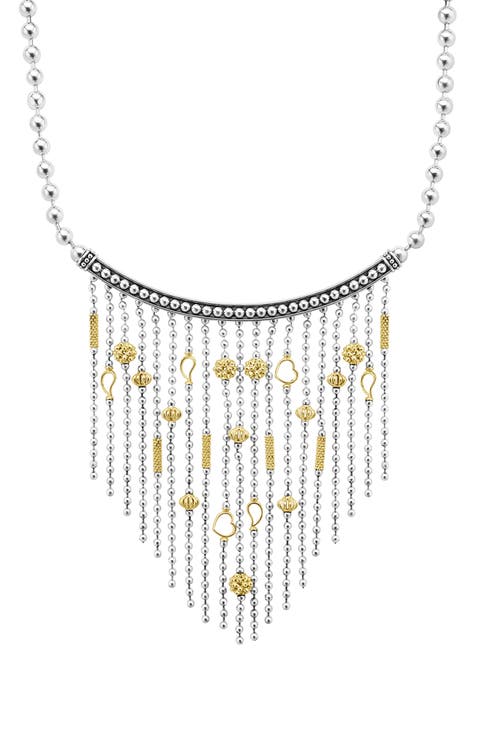Two-Tone Caviar Multi-Strand Necklace